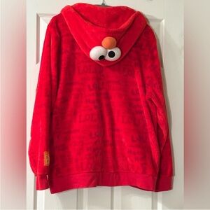 Sesame Street Plush Adult Elmo Full Zip Hoodie Size L